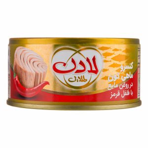 کنسرو ماهي تن فلفل قرمز 180گرمي طلايي لادن