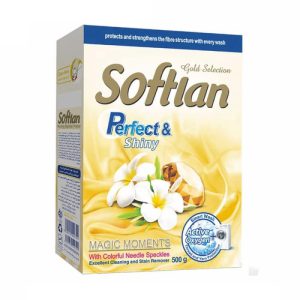 پودر لباسشویی ماشینی طلایی پرفکت و درخشان 500 گرمی سافتلن