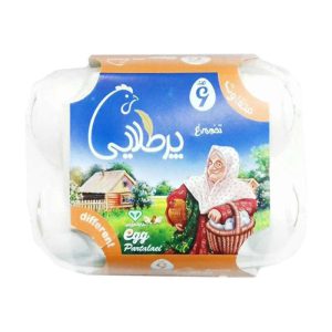 پک تخم مرغ 9 عددی طلقی بدون آنتی بیوتیک پرطلایی