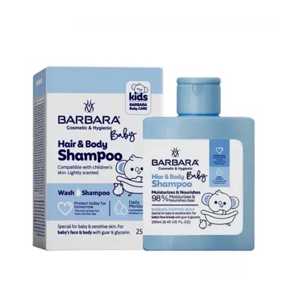 شامپو سر و بدن کودک آبی 250 میل باربارا شامپو سر و بدن کودک آبی 250 میل باربارا