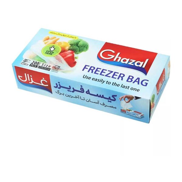 کیسه فریزرجعبه آسان مصرف 200ع 25*35 غزال