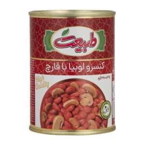 کنسرو لوبیا چیتی با قارچ در سس گوجه 380گ طبیعت