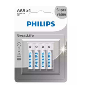 باطری AAA نیم قلمی 4ع Greatlife Zinc Carbon فیلیپس