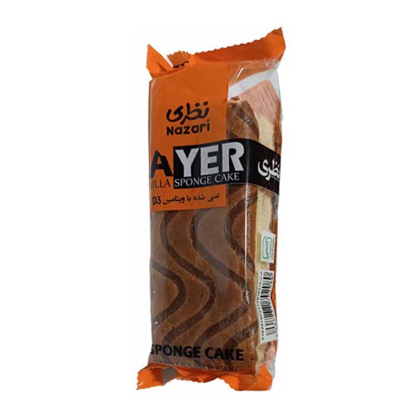 کیک اسفنجی دو لایه با کاکائو 70گ غنی با D3 نظری
