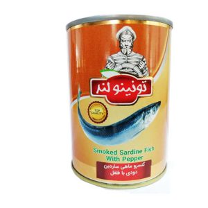 کنسرو ماهی ساردین دودی با طعم فلفل 380گ تونینولند