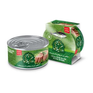 ماهی تن در روغن با سبزیجات 180 گرمی گیلانی