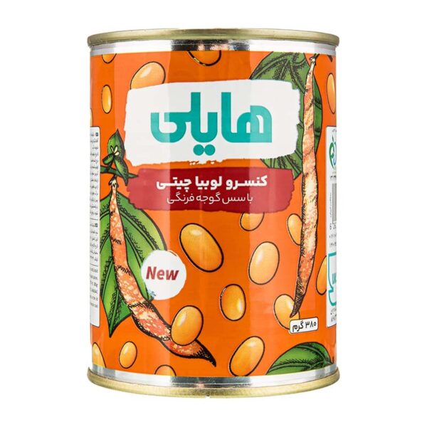 کنسرو لوبیا چیتی در سس گوجه فرنگی 380 گ هایلی
