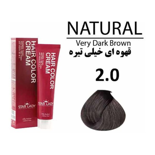 رنگ مو کد 2.0 قهوه ای خیلی تیره 120م استار لیدی