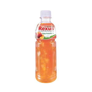 نوشیدنی هلو حبابی آلوورا کاپ‌دار 320cc رکسوس