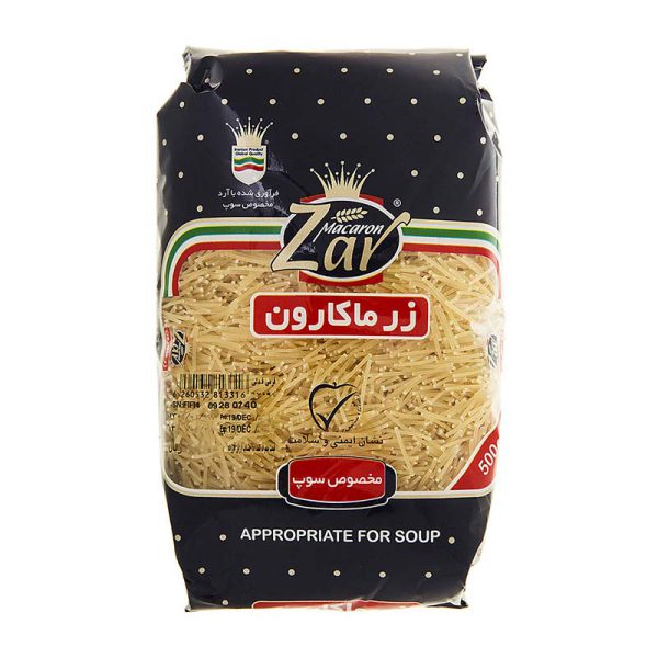 ماکارونی فرمی سمولینا فیدلی رشته سوپ 500g زر ماکارون