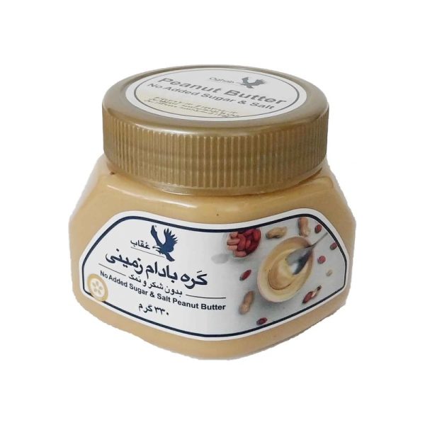 کره بادام زمینی 330گ بدون شکر و نمک عقاب