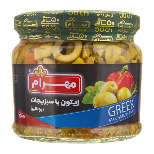 کنسرو زیتون با سبزیجات 320 گرمی مهرام