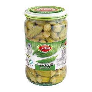بامیه شور ممتاز شیشه 630 گرمی سحر
