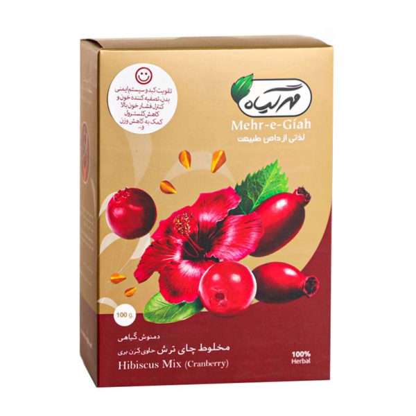 دمنوش چای ترش و کرنبری 100 گرمی مهرگیاه