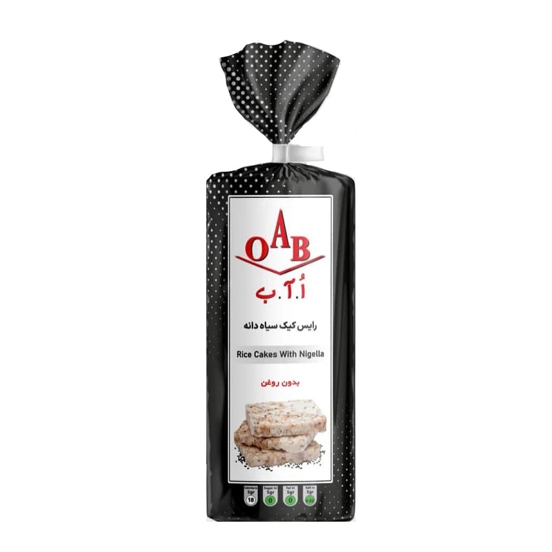 غلات حجیم شده برپایه برنج کیک برنجی سیاه دانه 100گ OAB