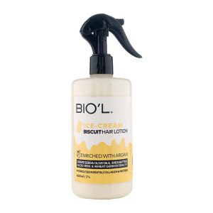 بستنی بیسکوئیتی مو تقویت کننده و آبرسان تارهای موی رنگ شده و آسیب دیده بدون شستشو 400میل بیول