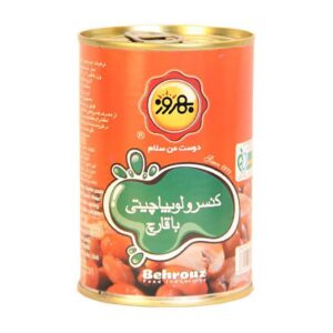 کنسرو قارچ و لوبيا 380 گرمي بهروز