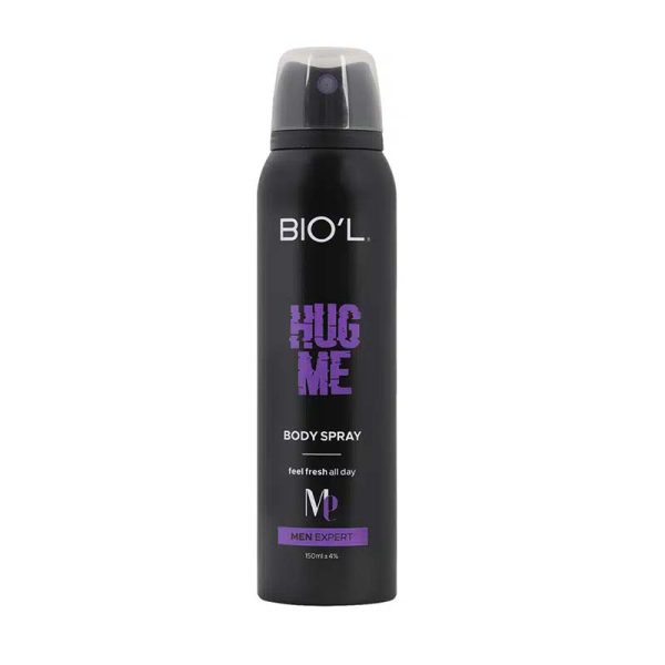 اسپري بدن مردانه 150 ميل خوشبو كننده و ضد تعريق HUG ME بيول