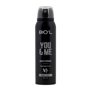 اسپري بدن مردانه 150 ميل خوشبو كننده و ضد تعريق YOU & ME بيول