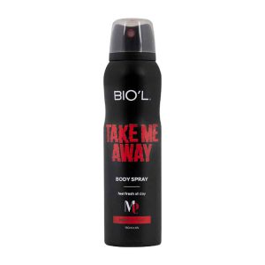 اسپري بدن مردانه 150 ميل خوشبو كننده و ضد تعريق TAKE ME AWAY بيول