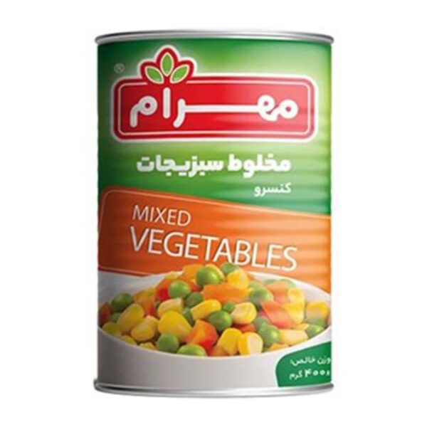کنسرو مخلوط سبزیجات 400 گرمی مهرام