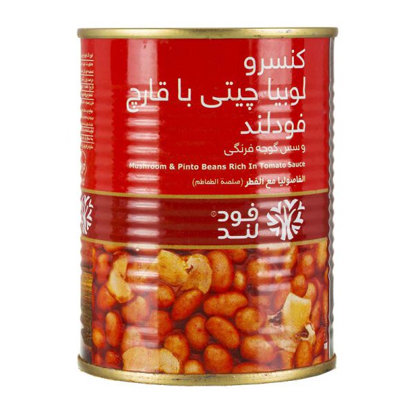 کنسرو لوبيا چيتي با قارچ 380 گرمي فودلند