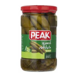کنسرو خيارشور درجه يک شيشه 650 گرمي PEAK