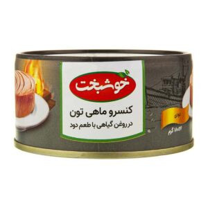 کنسرو ماهي تن در روغن گياهي با طعم دودي 180 گرمي خوشبخت