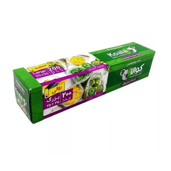 کيسه فريزر رول تجزيه پذير 25*35 جعبه 200 ع کوالا