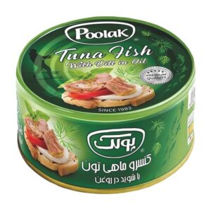 کنسرو ماهي تن در روغن با شويد 180گرمي کليددار پولک
