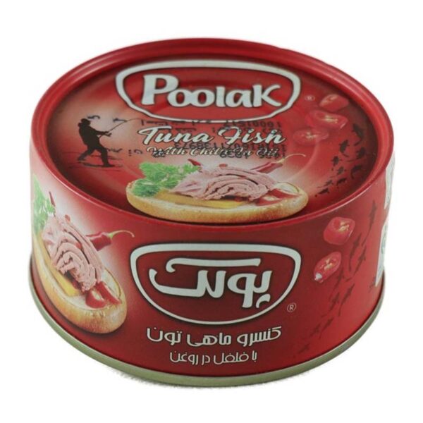 کنسروماهی تن با فلفل در روغن 180گ کلیددار پولک