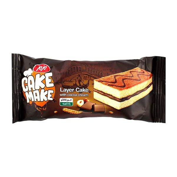 کیک لایه ای وانیلی با شکلات کیک میک 45گ مزمز