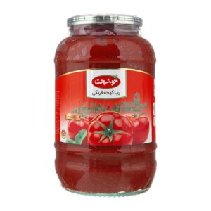 رب گوجه فرنگي شيشه اي 1.5 کيلويي خوشبخت