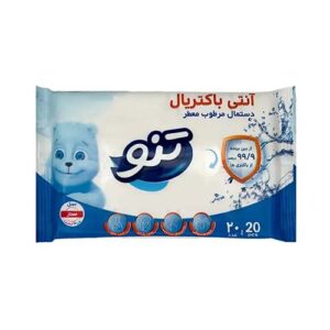 دستمال مرطوب آنتی باکتریال معطر 20 ع تنو