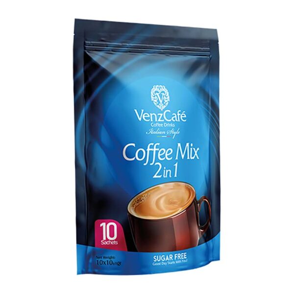پودر کافی میکس 2*1 بدون شکر سلفونی 10ع 100گرم Venz Cafe