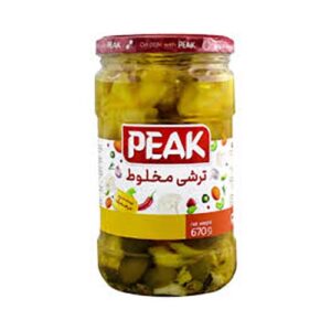 ترشی مخلوط شیشه 650 گرم پیک