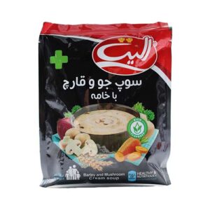 سوپ جو و قارچ با خامه 75گرم الیت پلاس