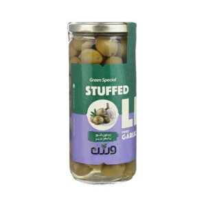 زیتون شور سبز با مغز سیر500 گ ورژن