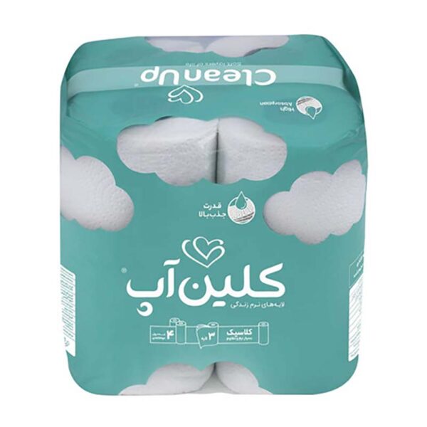 دستمال حوله ای طرح ابر 4 رول کلین آپ