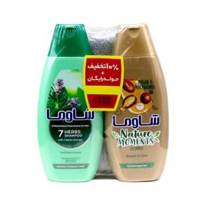 پک 2ع شامپو 400م عصاره آرگان+گیاهی+حوله رایگان شاوما