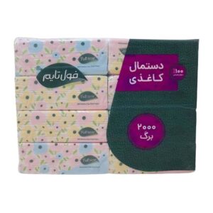 دستمال کاغذی اقتصادی دولا نایلونی 250 برگ 8 ع فول تایم