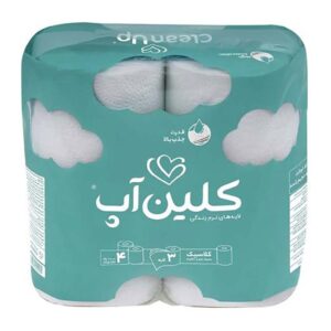 دستمال توالت طرح ابر 4 رول کلین آپ