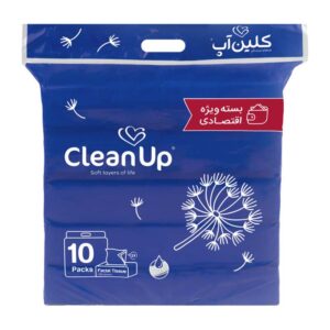 دستمال اقتصادی 10ع طرح قاصدک 100 برگ کلین آپ