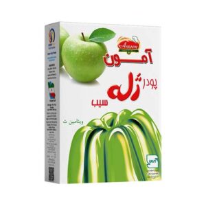 پودر ژله با طعم سیب100g آمون