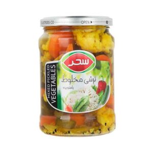 ترشی مخلوط شیشه 650 گرمی سحر