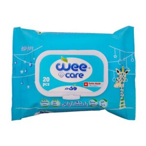 دستمال مرطوب کودک 20برگی درب دار حاوی روغن پنبه دانه وی