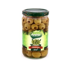 زیتون سبز بی هسته فراوری 660 گرمی شیشه آرشیا