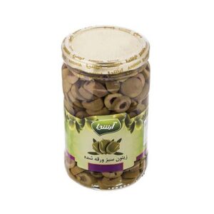 زیتون سبز اسلایس فراوری 660 گرمی شیشه آرشیا