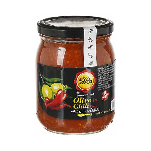 زیتون در سس چیلی 550گرم بهروز زیتون در سس چیلی 550گرم بهروز
