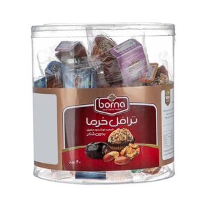 ترافل خرمايي مخلوط با روکش کنجد و نارگيل 40ع 480گ برنا